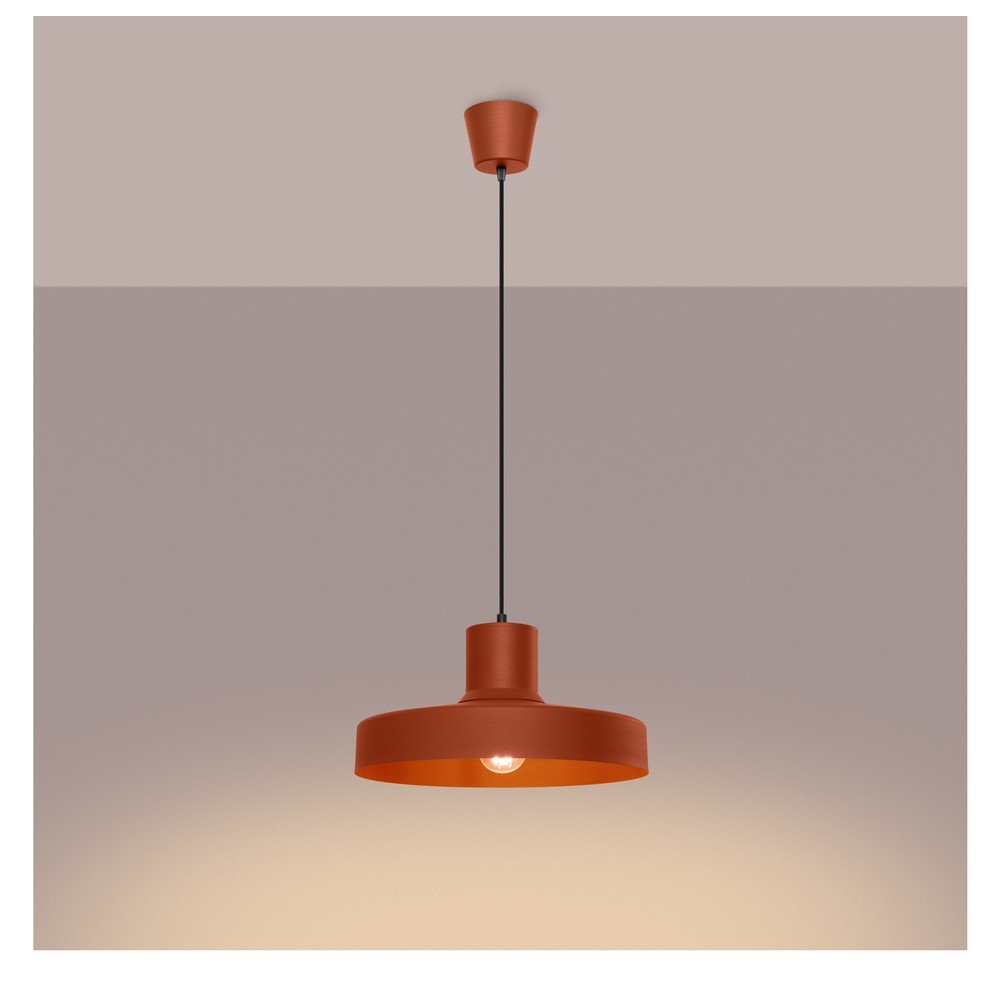 Pomarańczowa lampa wisząca z metalowym kloszem Vito – Sollux (zdjęcie 9)
