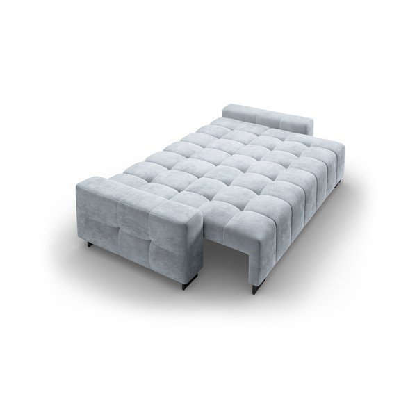 Jasnoniebieska aksamitna rozkładana sofa ze schowkiem 250 cm Wicklow – Cosmopolitan Design-image-4