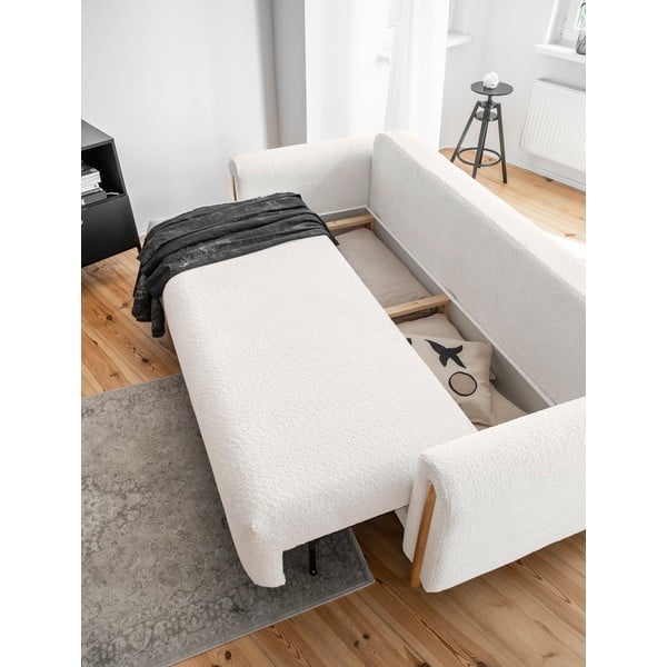 Kremowa rozkładana/ze schowkiem sofa z materiału bouclé 244 cm Arcadova – ELTAP-image-4