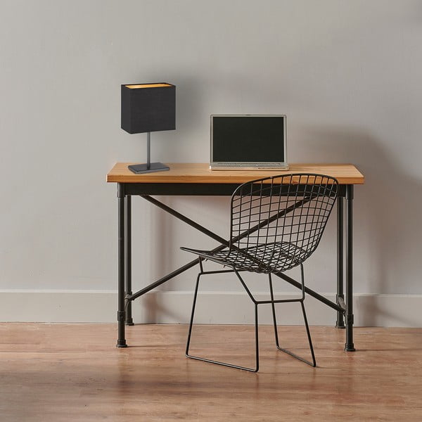 Czarna lampa stołowa z tekstylnym kloszem (wysokość 30 cm) Kate – Fischer & Honsel-image-1