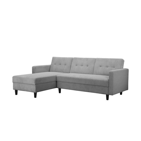 Jasnoszary sztruksowy rozkładany narożnik Hartford – Støraa