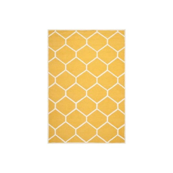 Żółty dywan wełniany Safavieh Lulu, 243x152 cm