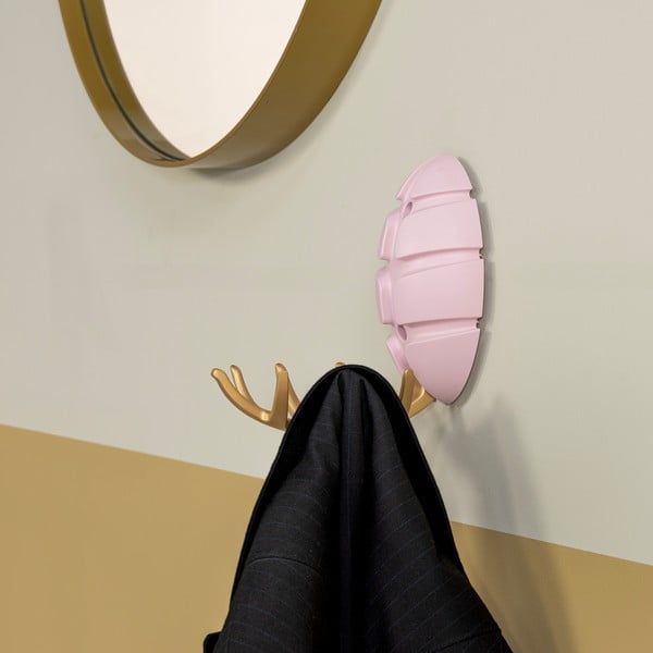 Jasnoróżowy/w kolorze złota ścienny plastikowy haczyk Bug – Spinder Design-image-4