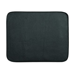 Czarna podkładka na umyte naczynia iDesign iDry, 45,5x40,5 cm