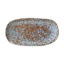 Niebiesko-brązowy kamionkowy półmisek Bloomingville Paula, 23,5x12,5 cm