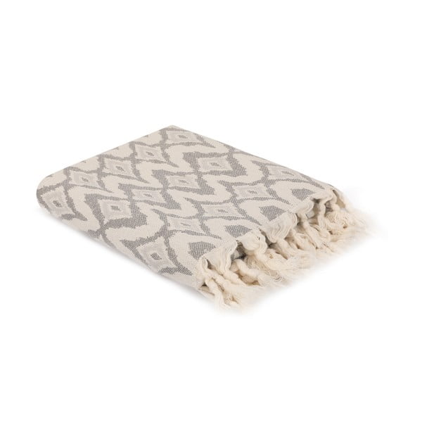 Szaro-beżowy ręcznik plażowy 180x90 cm Nida − Foutastic