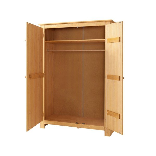 Szafa z litego drewna sosnowego z lustrem w naturalnym kolorze 120x170 cm Bertram – Støraa-image-2
