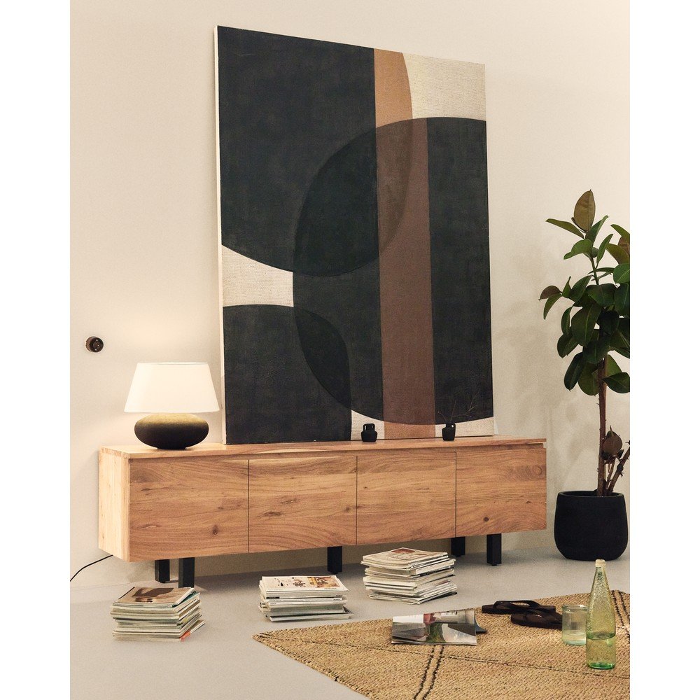 Szafka pod TV z litego drewna akacjowego w naturalnym kolorze 200x58x40 cm Uxue – Kave Home (zdjęcie 6)