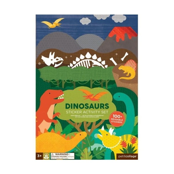 Plansza z naklejkami Petit collage Dinosaurus