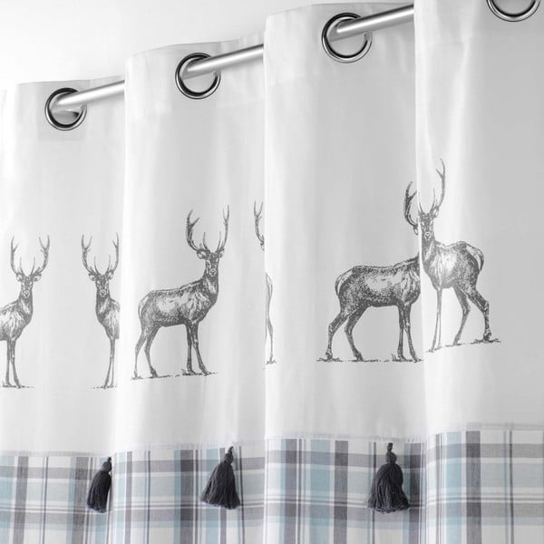 Biało-niebieska zasłona 140x240 cm Megeve – douceur d'intérieur-image-1