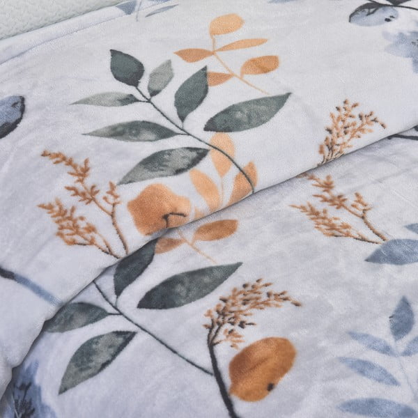 Szaroniebieska pościel jednoosobowa z mikropluszu 140x200 cm Greta – My House-image-2