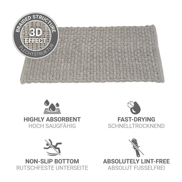 Szary tekstylny dywanik łazienkowy 50x80 cm Ecoli – Wenko-image-4