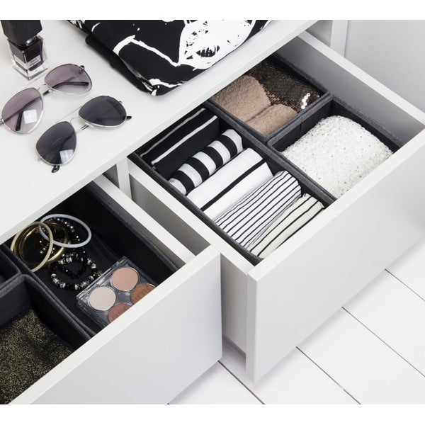 Zestaw 3 szarych organizerów Bigso Box of Sweden Drawer-image-1
