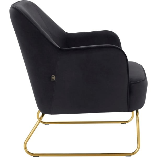 Czarny aksamitny fotel Joshua – Støraa-image-3