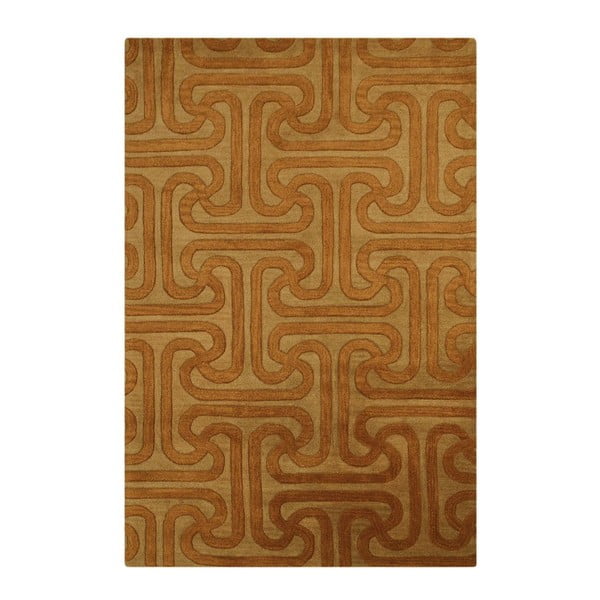 Wełniany dywan Twist Camel Gold, 153x244 cm