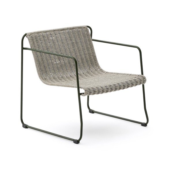 Szarozielony metalowy fotel ogrodowy Maurina – Kave Home