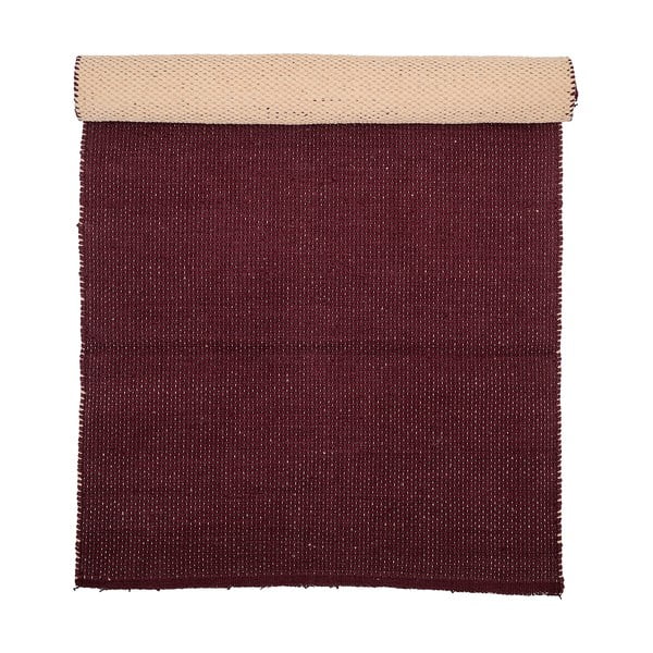 Ciemnoczerwony bawełniany dywan Bloomingville Uni, 60x120 cm
