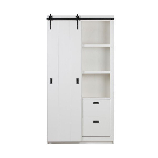 Biała szafa z drzwiami przesuwnymi vtwonen Slide