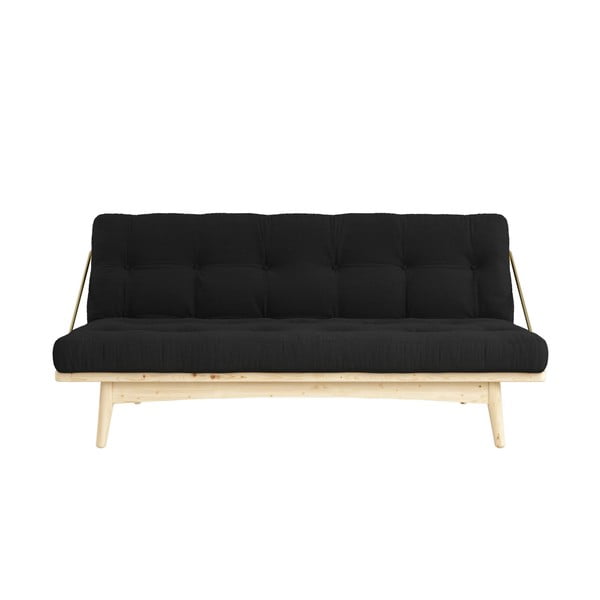 Sofa rozkładana ze sztruksową tapicerką Karup Design Folk Raw/Charcoal