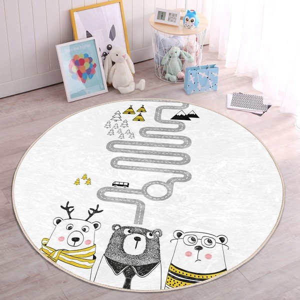 Biały dywan dziecięcy ø 100 cm Comfort – Mila Home-image-3