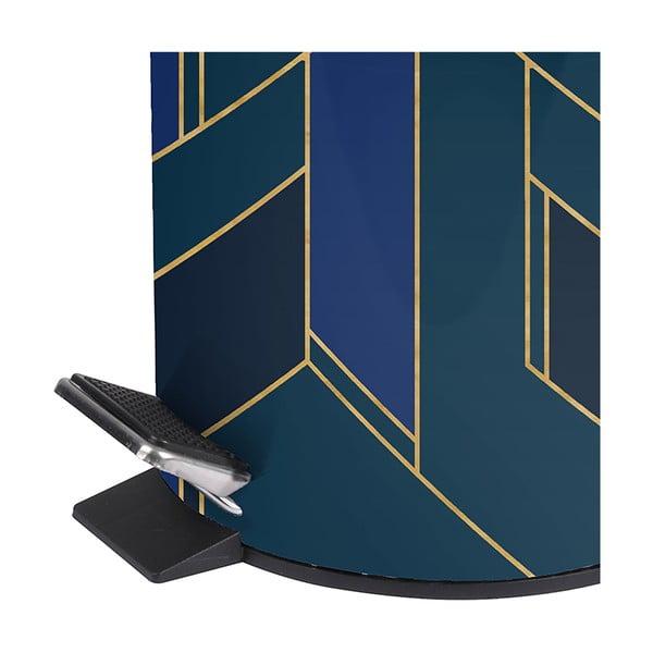 Ciemnoniebieski metalowy kosz na śmieci z pedałem 3 l Achille – douceur d'intérieur-image-1