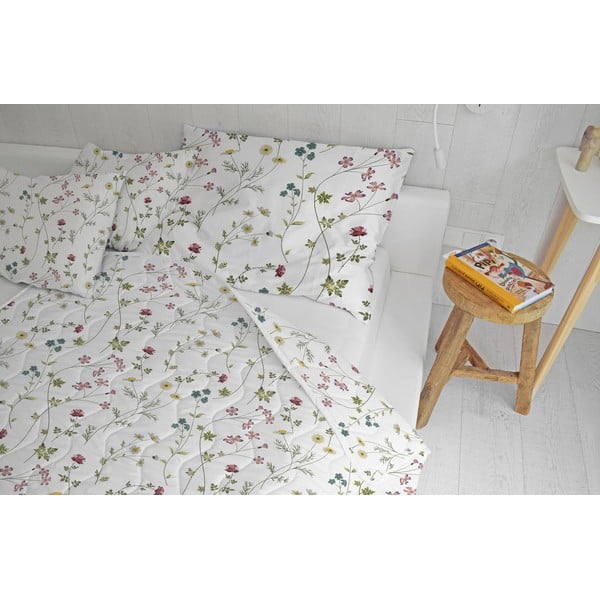 Zestaw pikowanego koca i poszewki na poduszkę z satyny bawełnianej 140x200 cm – Butter Kings-image-1