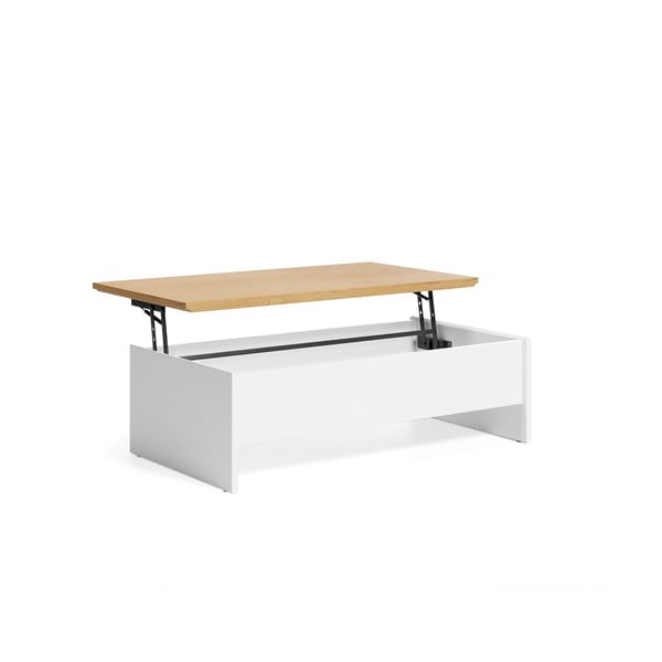 Biały stolik w dekorze dębu 60x110 cm Abilen – Kave Home-image-3