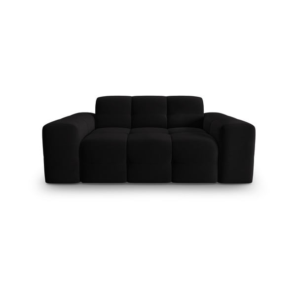 Czarna aksamitna sofa 156 cm Kendal – Micadoni Home