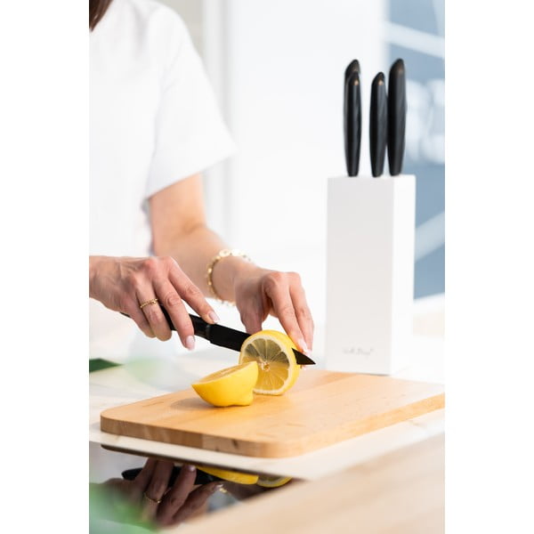 Zestaw 5 noży w białym stojaku Vialli Design Caro-image-3