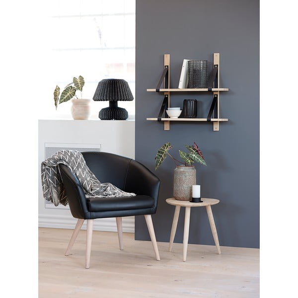 Stolik z drewna dębowego Canett Uno, ø 40 cm-image-1