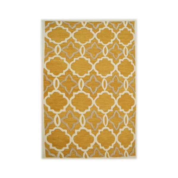 Żółty dywan tuftowany ręcznie Bakero Retro, 183x122 cm
