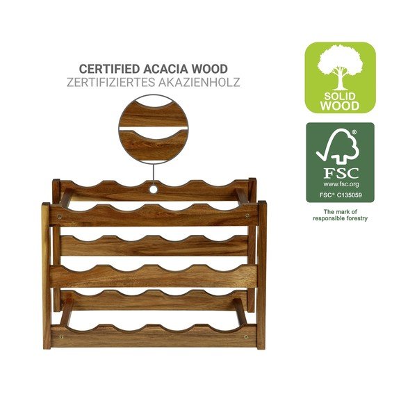 Regał na wino z litego drewna akacjowego w naturalnym kolorze liczba butelek 12 42x28x21 cm Fondi – Wenko-image-4