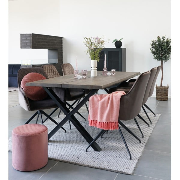 Brązowy tapicerowany fotel jadalniany Harbo – House Nordic-image-1