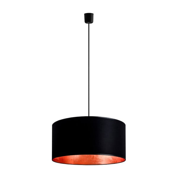 Czarna lampa wisząca z elementami w kolorze miedzi Sotto Luce Mika, Ø 50 cm