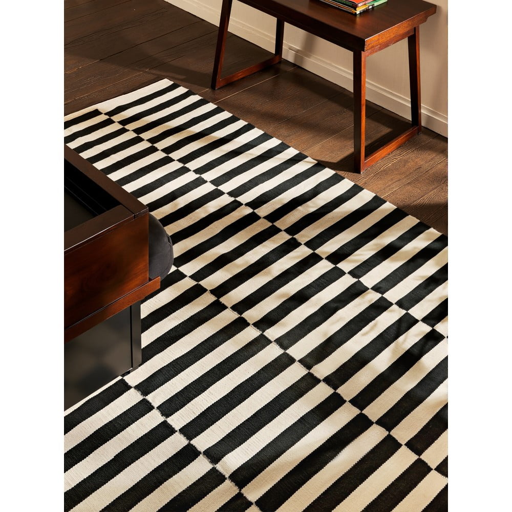 Czarno-biały wełniany dywan dwustronny tkany ręcznie 200x300 cm Donna – Hanse Home (zdjęcie 10)
