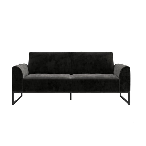Czarna sofa rozkładana 217 cm Adley – CosmoLiving by Cosmopolitan