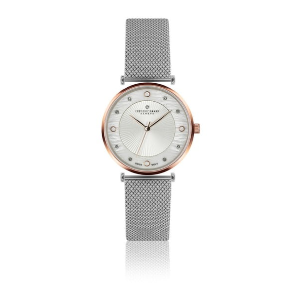 Zegarek damski z paskiem w srebrnym kolorze ze stali nierdzewnej Frederic Graff Pulio
