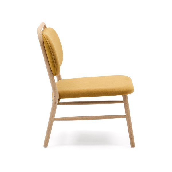 Musztardowy fotel z tkaniny szenilowej Helda – Kave Home-image-3