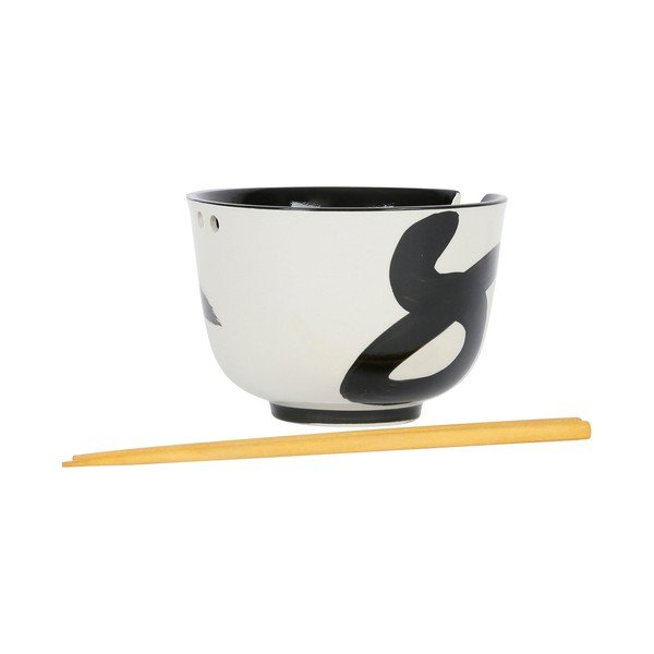 Czarno-biała kamionkowa miska ø 13 cm Linge – Sema-image-2