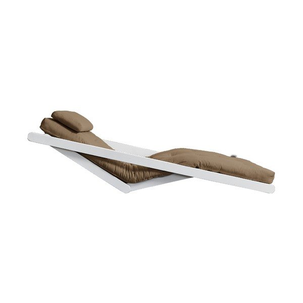 Szezlong rozkładany z brązowym pokryciem Karup Design Figo White/Mocca-image-4