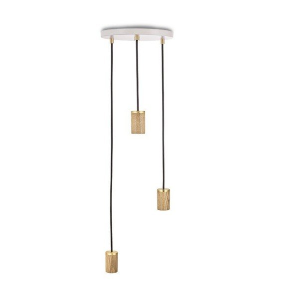 Biało-naturalna lampa wisząca ze ściemniaczem ø 25 cm – tala