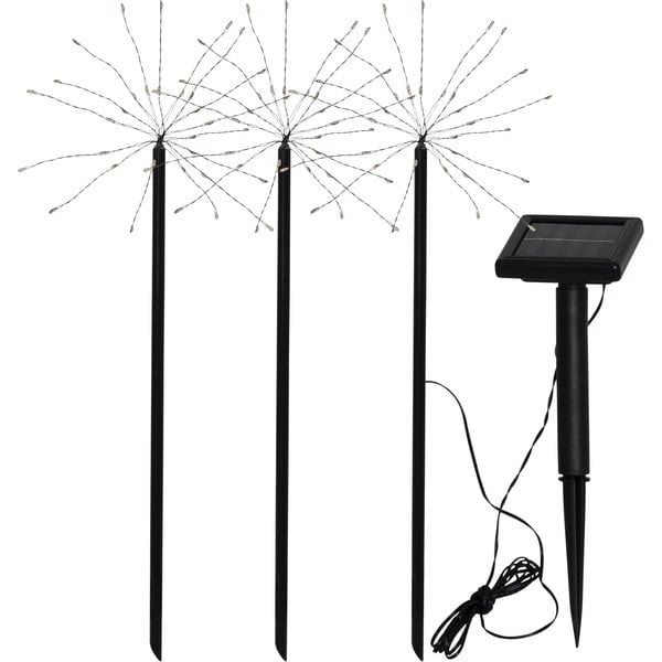 Zewnętrzne lampy solarne LED wbijane zestaw 3 szt. (wysokość 40 cm) Firework  – Star Trading