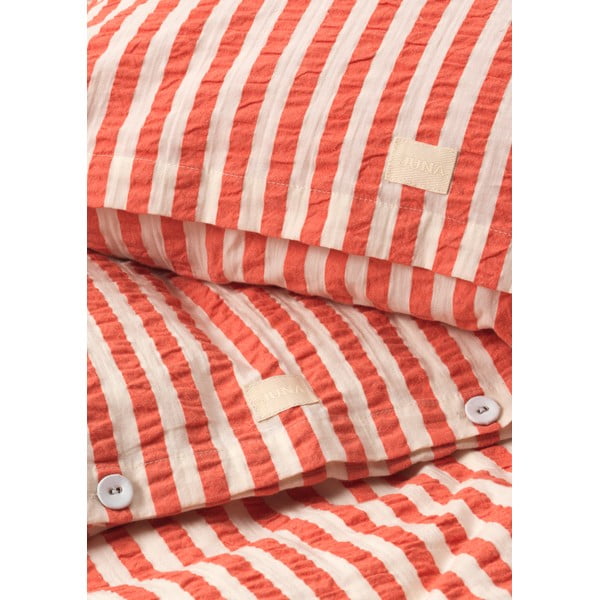 Ceglasto-beżowa pościel jednoosobowa z kory 140x200 cm Bæk&Bølge – JUNA-image-3