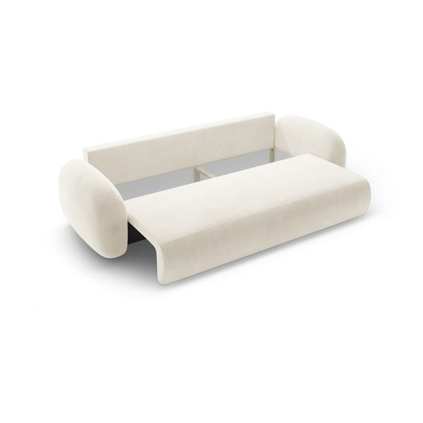 Kremowa aksamitna rozkładana/ze schowkiem sofa 262 cm Tonale – Cosmopolitan Design-image-3