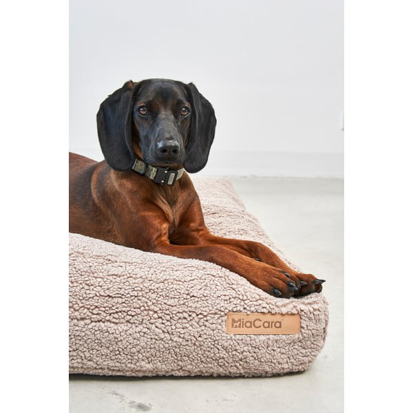 Beżowy materac dla psów z materiału bouclé 120x90 cm Senso Greige L – MiaCara-image-2