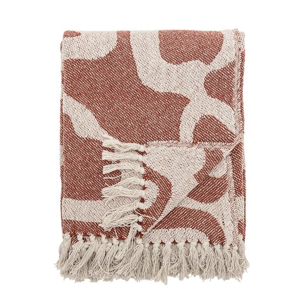 Brązowy koc z bawełny z recyklingu 130x160 cm Salobre – Bloomingville-image-3