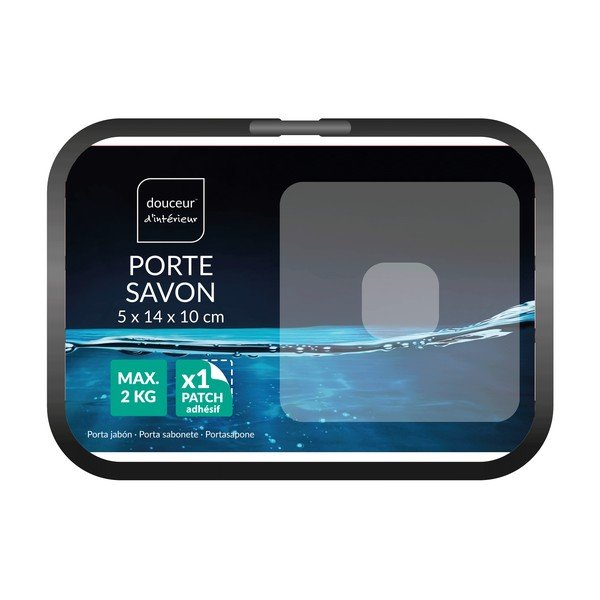 Metalowa mydelniczka w kolorze matowej czerni bez wiercenia Filaire Aluminium – douceur d'intérieur-image-2