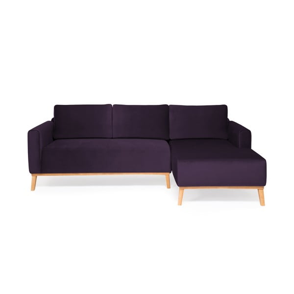 Fioletowa sofa Vivonita Milton Trend, prawy róg