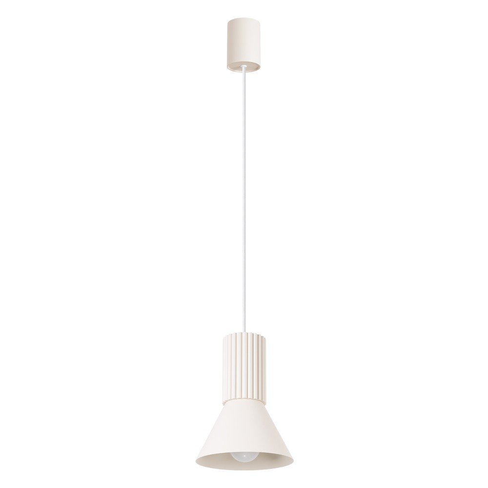 Beżowa metalowa lampa wisząca ø 14 cm Niru – Sollux