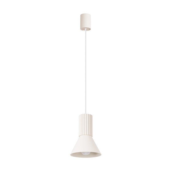 Beżowa metalowa lampa wisząca ø 14 cm Niru – Sollux
